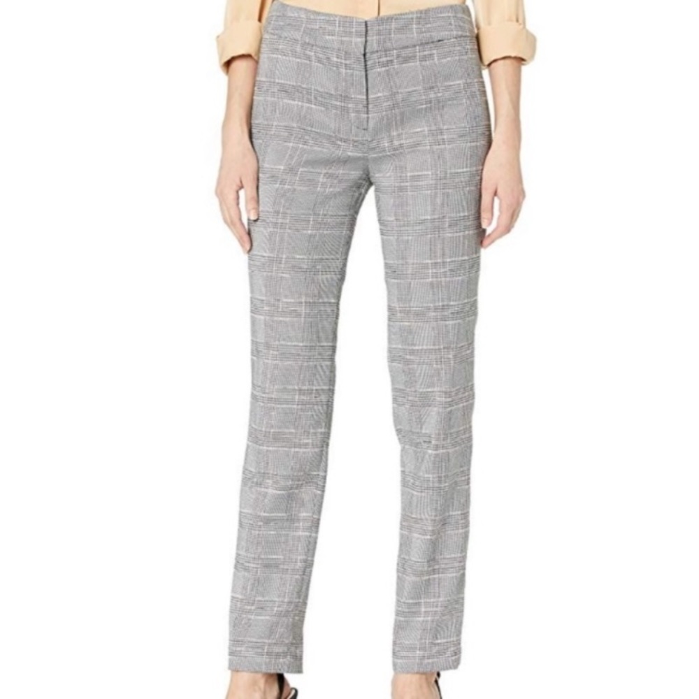 Nine West Houndstooth The Trouser Pant Size 14 NWT Slight Flare Black an…
